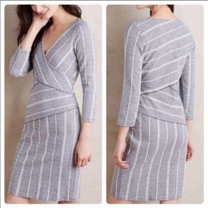 Anthropologie Wrapped Stripe Column Dress by Maeve Size Xsmall